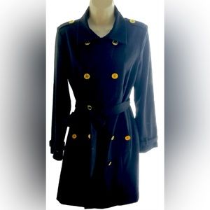 Calvin Klein Fashion Statement women double breasted dress coat with belt.